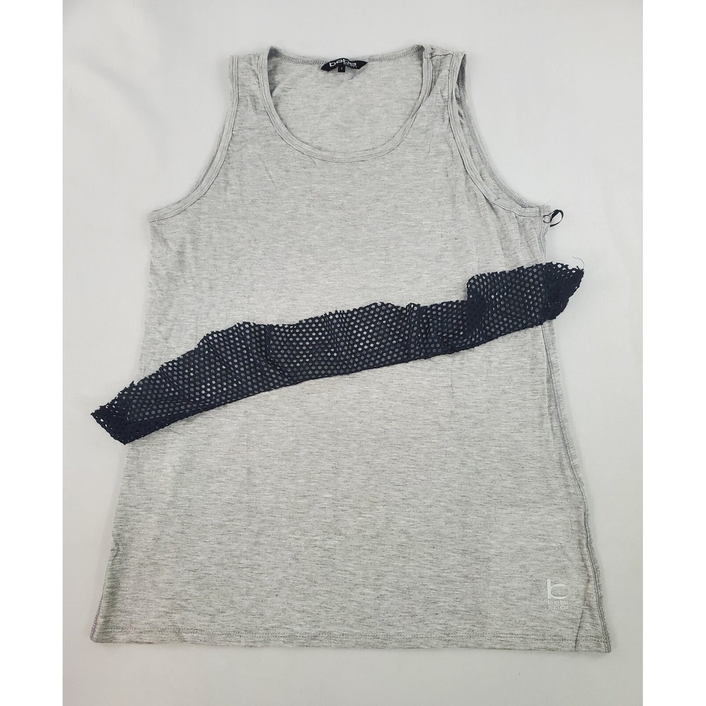 BEBE Sport women tee t-shirt gray rayon spandex sz S $39